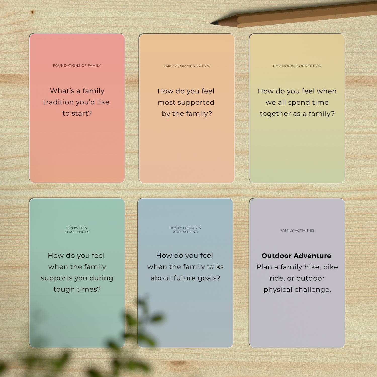 Family bonding card deck - questions to spark meaningful family conversations, strengthen relationships, and reconnect across generations