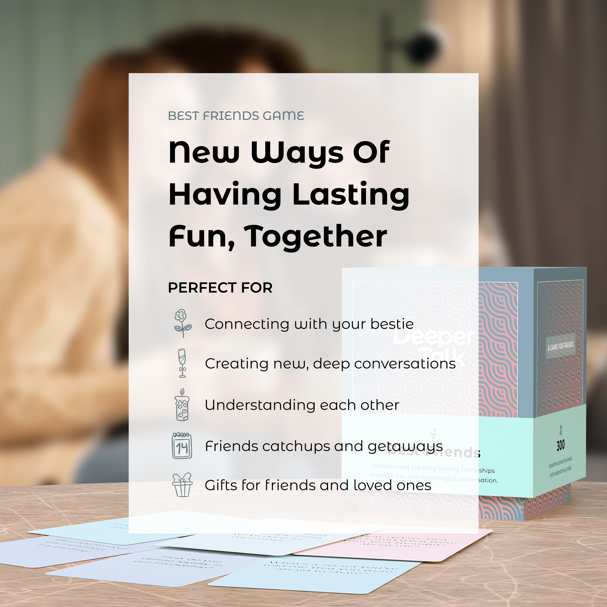 Best Friends card deck - conversation cards for friends to test loyalty, share memories, and build deeper connections