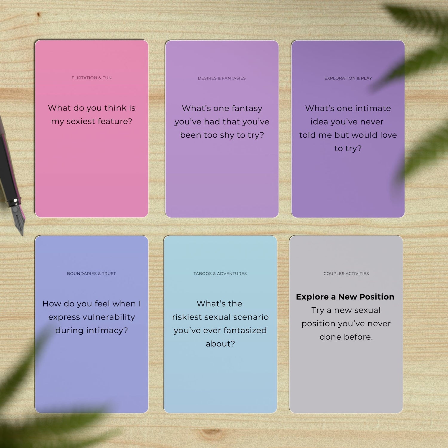 Intimate couples card game - sexy conversation starters to improve bedroom connection, explore boundaries, and deepen physical intimacy